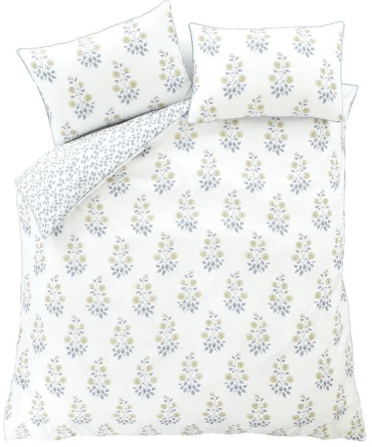 Biała adamaszkowa pościel dwuosobowa 230x220 cm Eloise Floral – Bianca