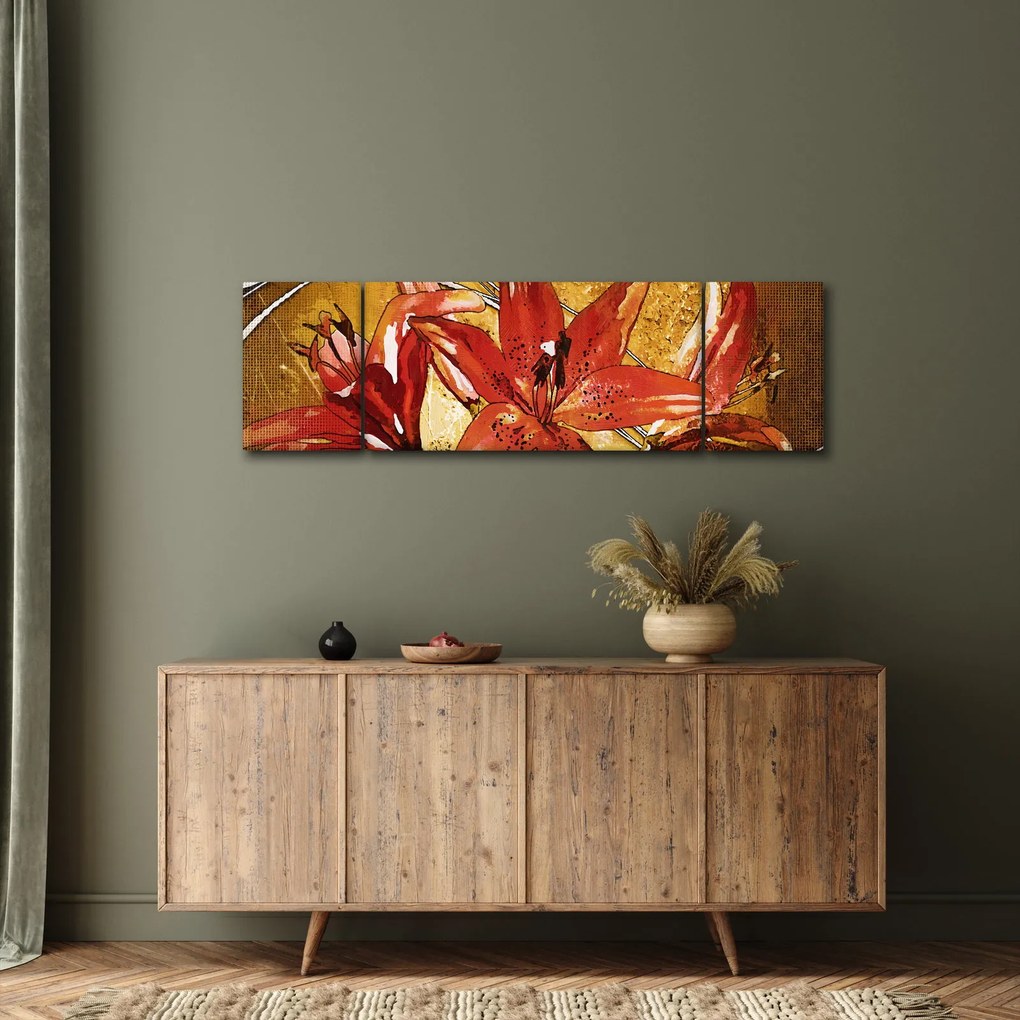 Obraz kwiatów lilii (170x50 cm)