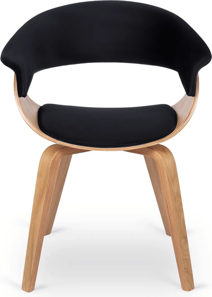 Krzesło Tapicerowane z Drewna Giętego GARY Dąb Złoty/Czarne Nowoczesne Loft