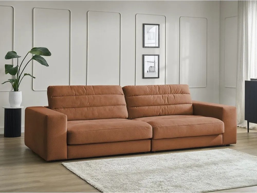 Pomarańczowa aksamitna sofa 276 cm Sierra – Bobochic Paris