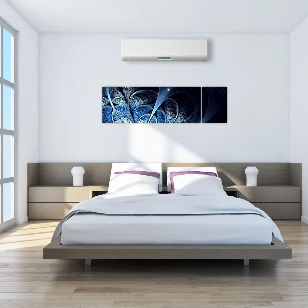 Obraz ciemnoniebieskiego kwiatu (170x50 cm)