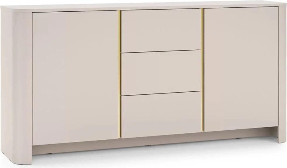 Komoda Sorrenti 168 cm z szufladami - kaszmir / złoty