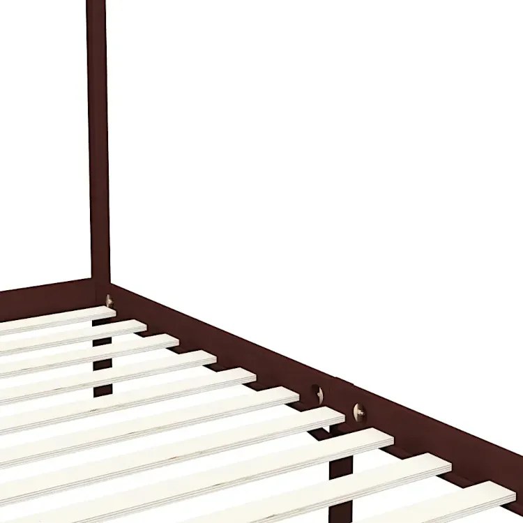Ciemnobrązowe minimalistyczne łóżko 120x200cm - Tamai