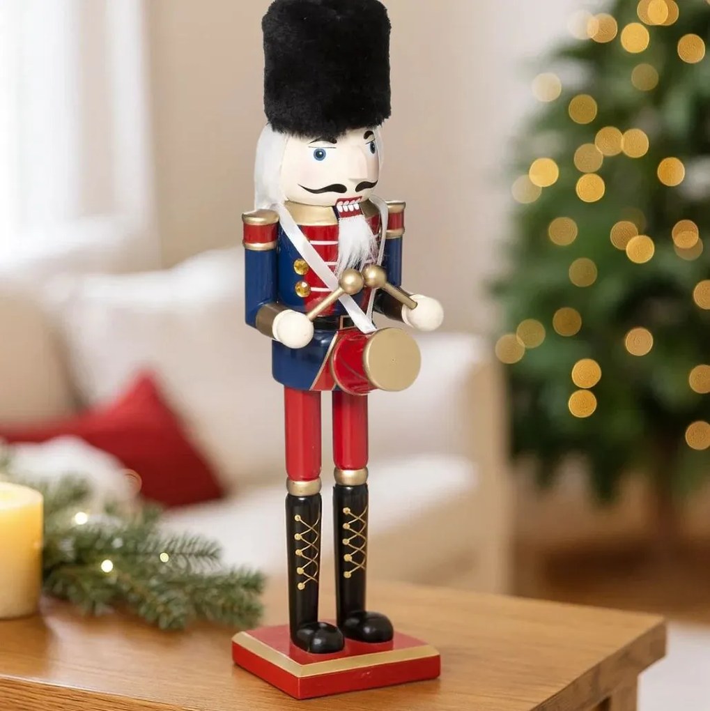 Figurka dziadek do orzechów, drewno, 25 cm
