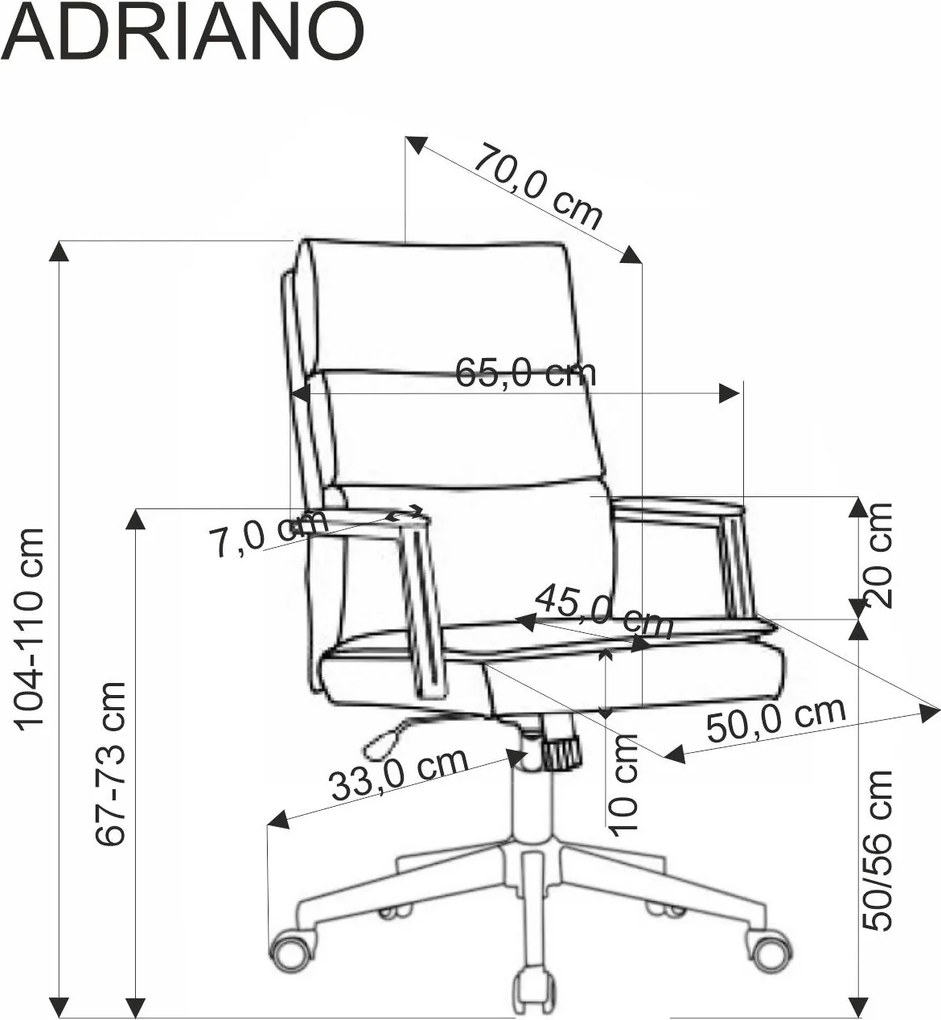 ADRIANO FOTEL : Dostępne warianty - ADRIANO fotel obrotowy popielaty