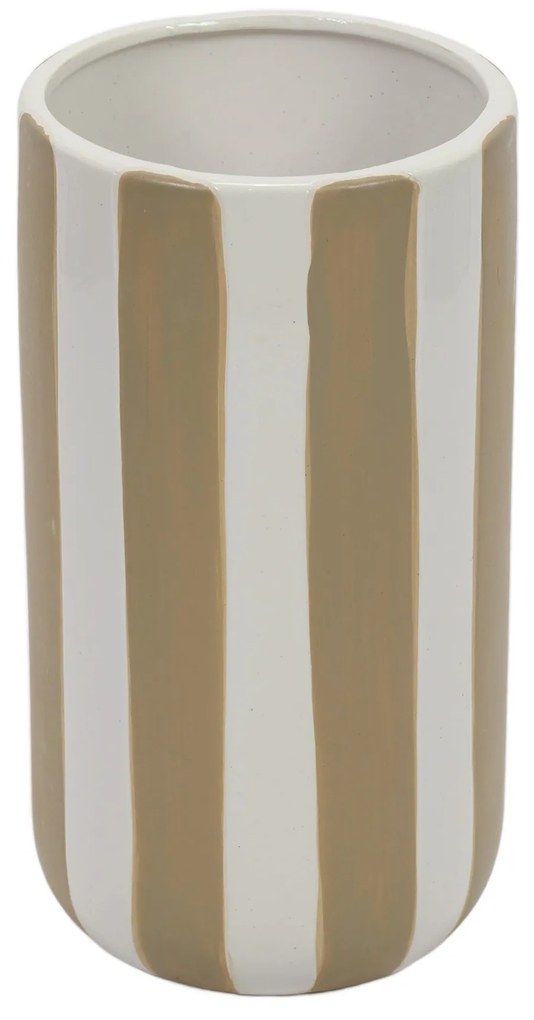 Ceramiczny wazon w grube pionowe pasy, Ø 12 x 20 cm
