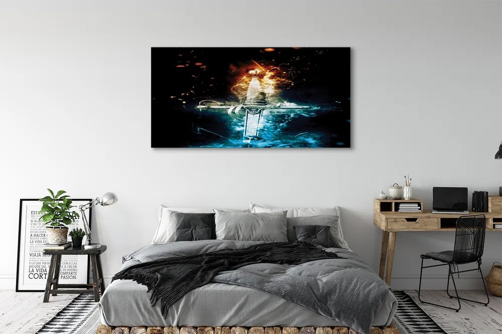 Zdjęcie na płótnie Miecz w Kolorowych Dymach