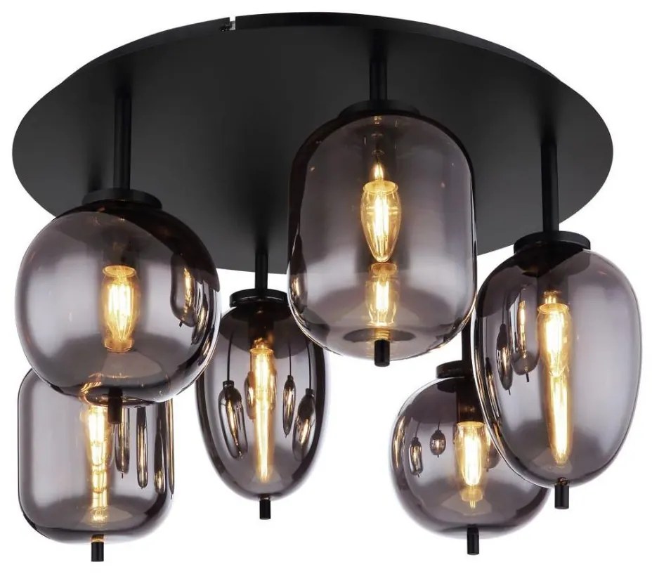 Globo 15345-6D - Lampa sufitowa BLACKY 6xE14/40W/230V czarna