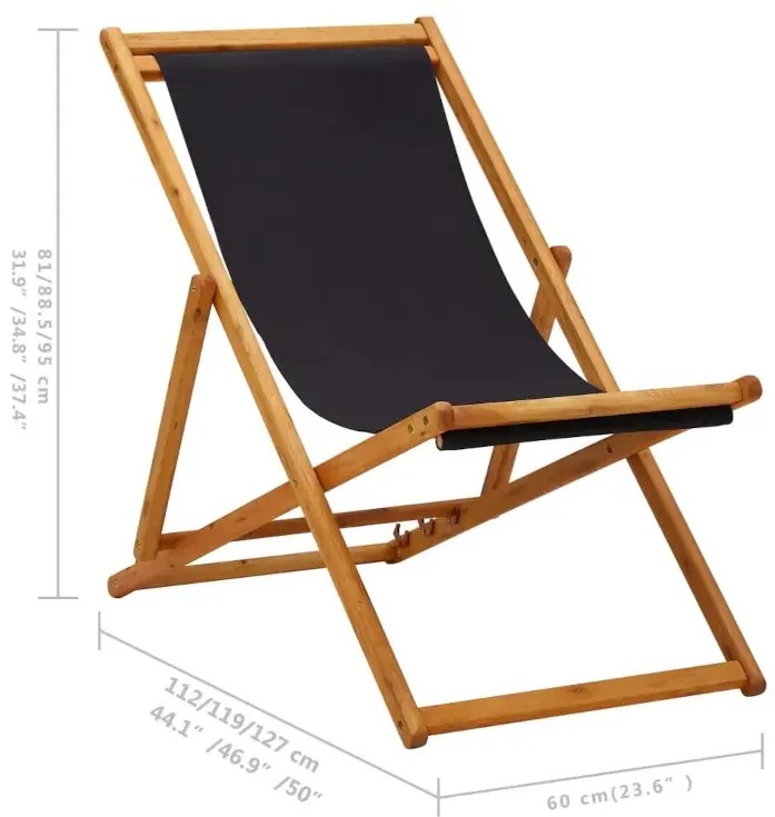 Regulowany leżak w kolorze czarnym H0-T69