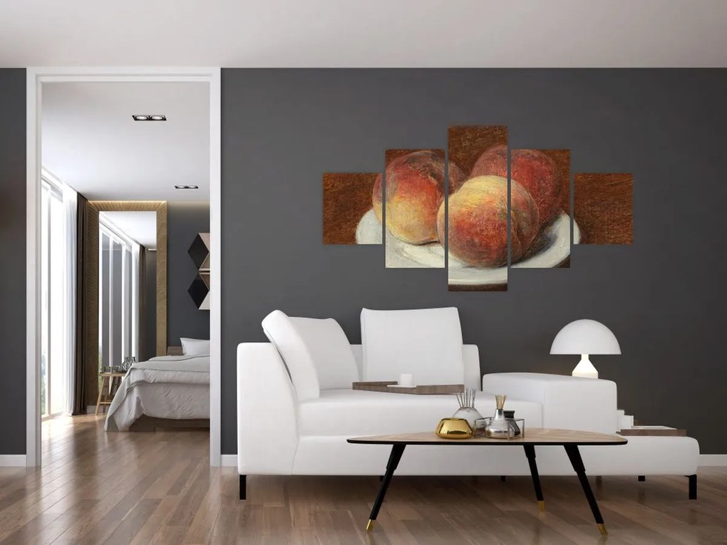 Obraz - Henri Fantin-Latour, Three Peaches on a Plate, reprodukcje (125x70 cm)