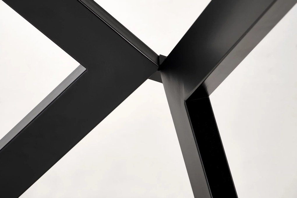 Stół do jadalni okrągły rozkładany płyta orzech/czarny 100-250/100/75 PERONI