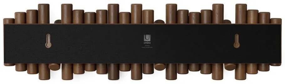 Ciemnobrązowy wieszak ścienny z litego drewna sosnowego 61 cm Picket – Umbra