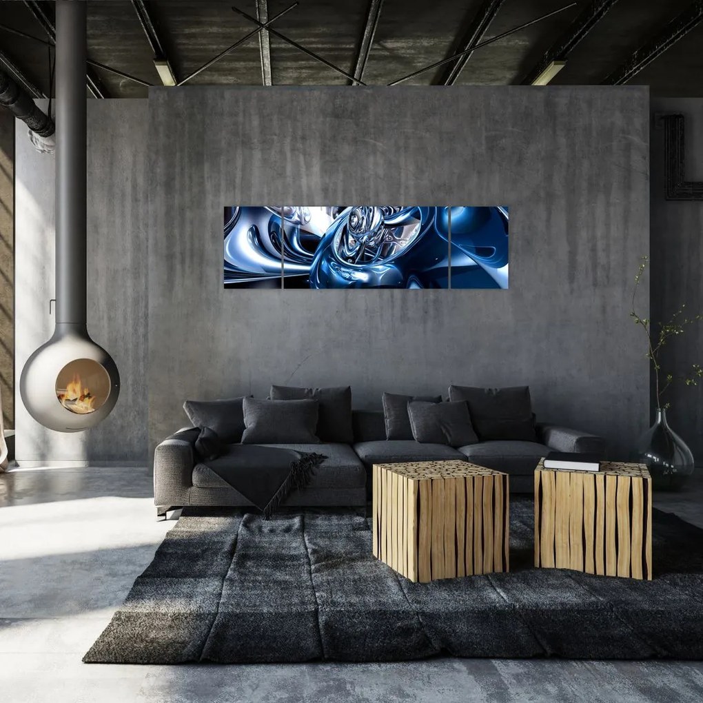 Obraz abstrakci - koła (170x50 cm)