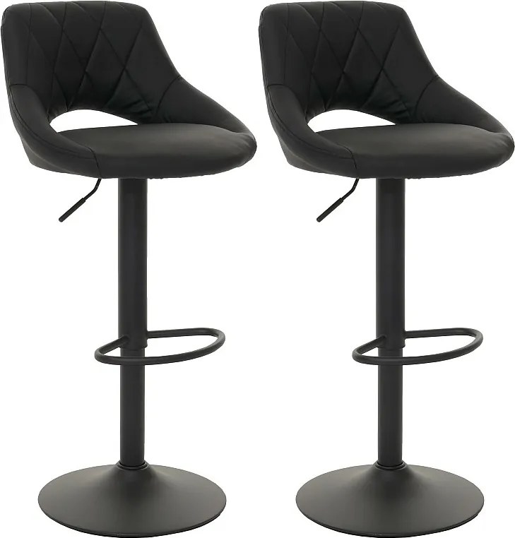 Zestaw 2 stołków barowych MCW-N64,  czarny