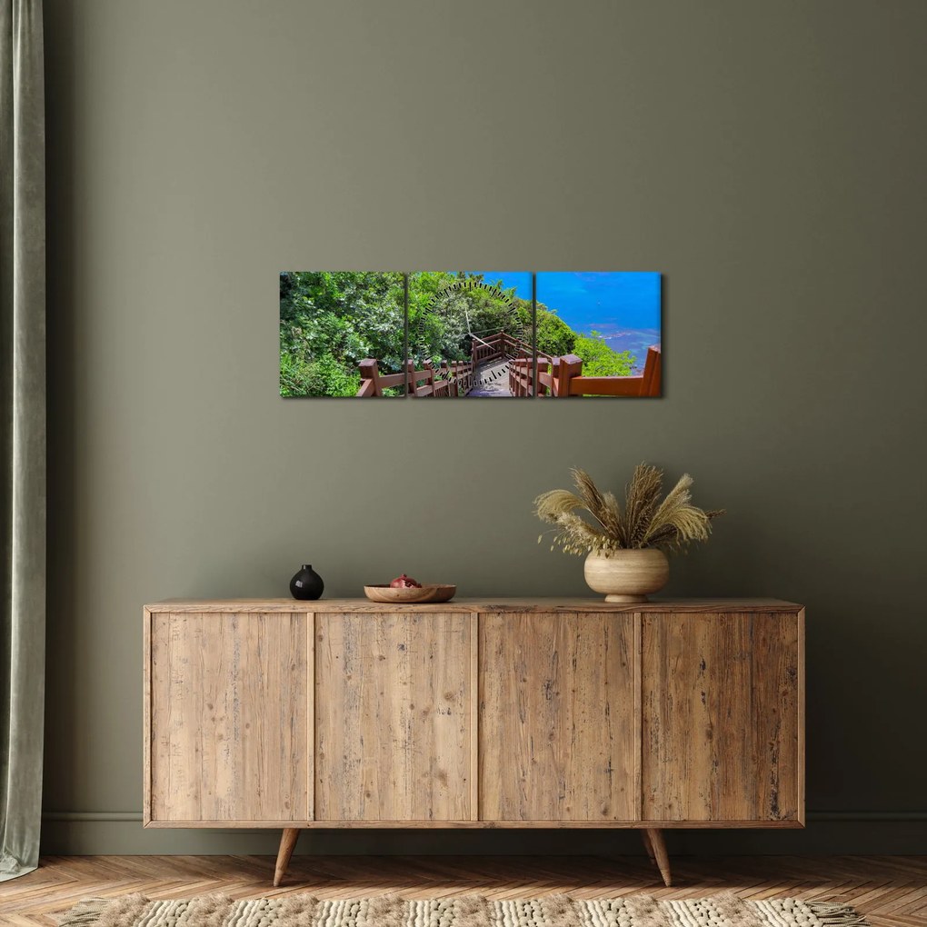 Obraz - Panorama (z zegarem) (90x30 cm)