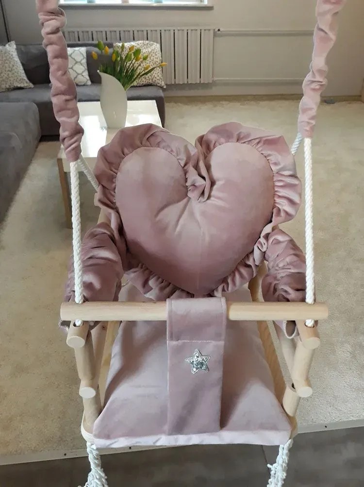 Różowa huśtawka serce dla dziewczynki N6-A82