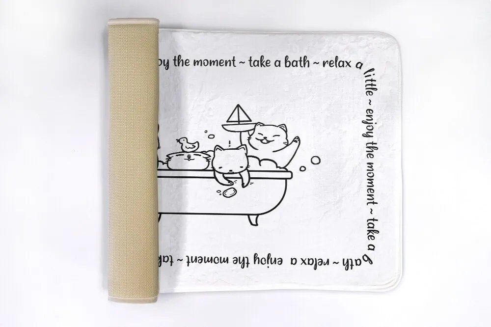 Dywanik łazienkowy antypoślizgowy Dywanik łazienkowy antypoślizgowy Kotki Wanna Kąpiel