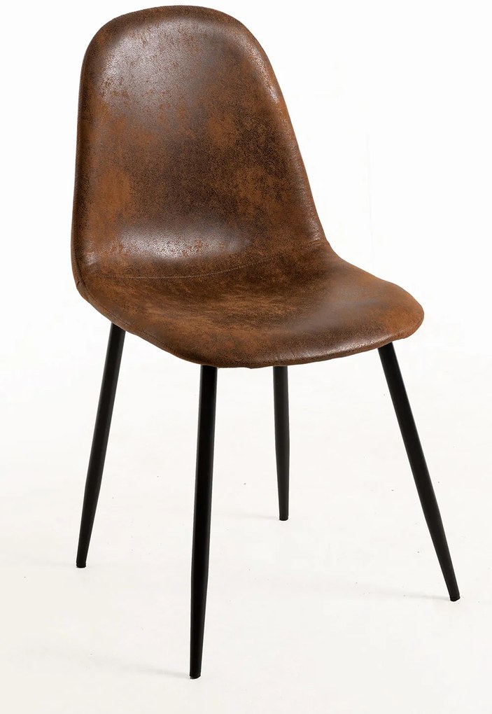 Czarne krzeso Teok w stylu vintage ze sztucznej skóry