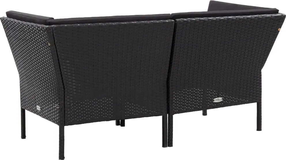 Zestaw czarnych mebli ogrodowych - Naja 5X