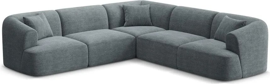 Ciemnoszary sztruksowy narożnik Campi – Cosmopolitan Design