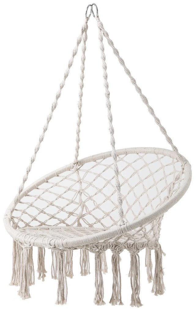 Fotel wiszący sznurowany Bocianie Gniazdo 50 / 70 x 123 cm ecru PATIO