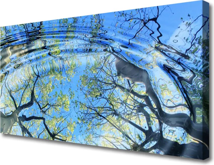 Obraz na płótnie Odbicie Lasu w Wodzie