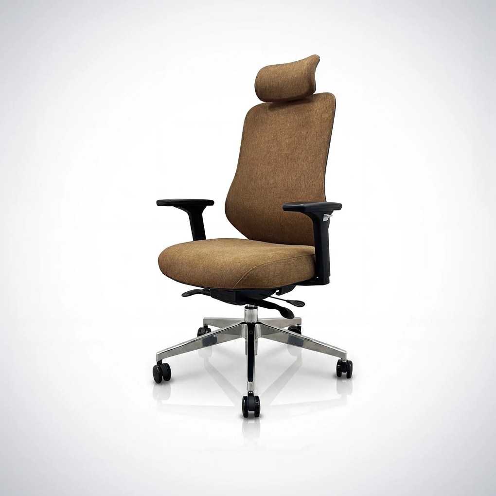 Fotel biurowy ergonomiczny brązowy: AXIS