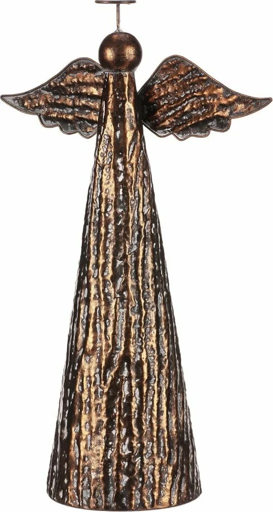 Świąteczna metalowa dekoracja do postawienia Anioł, rozmiar XL, miedziany