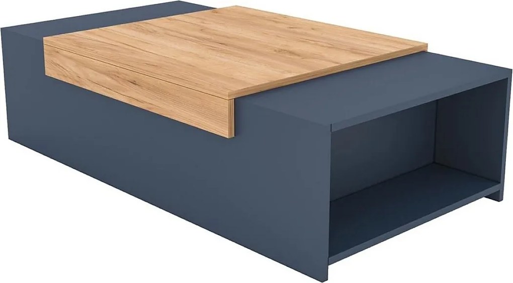 Stolik kawowy - płyta wiórowa - dąb i ciemny szary - TRAGI