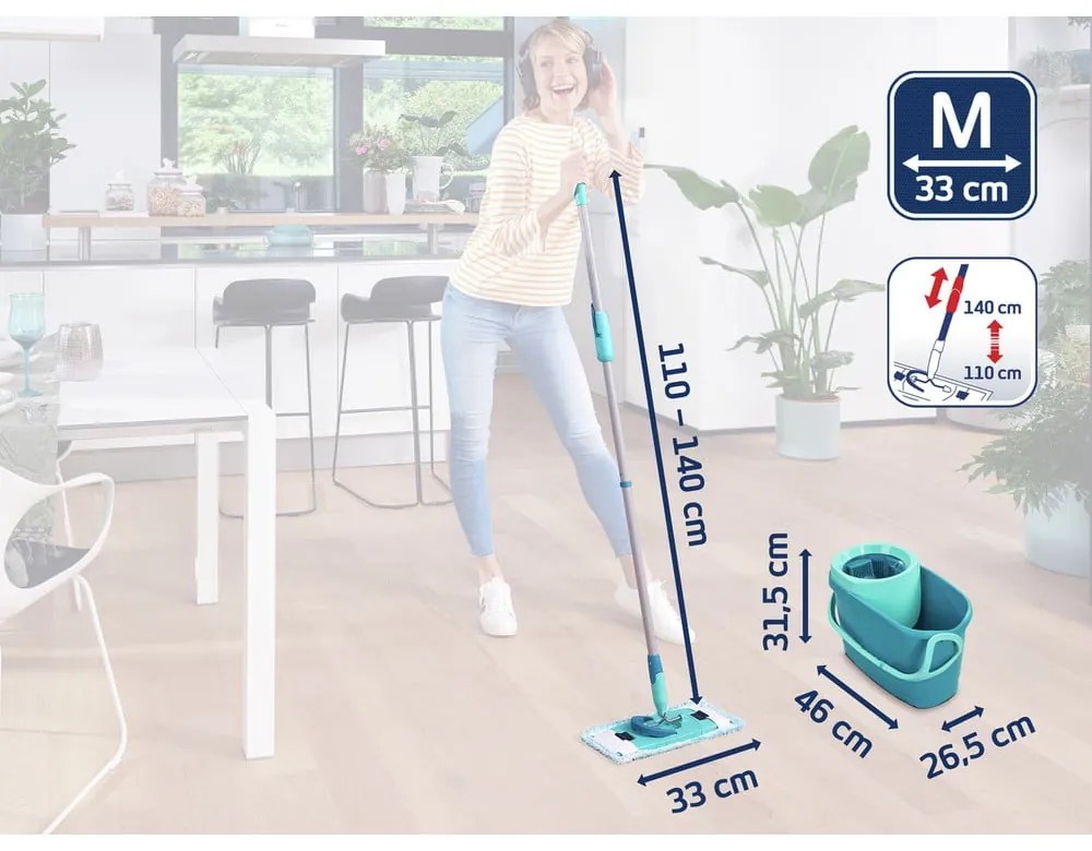 Mop z wiadrem i zapasową nakładką Clean Twist M Ergo – LEIFHEIT