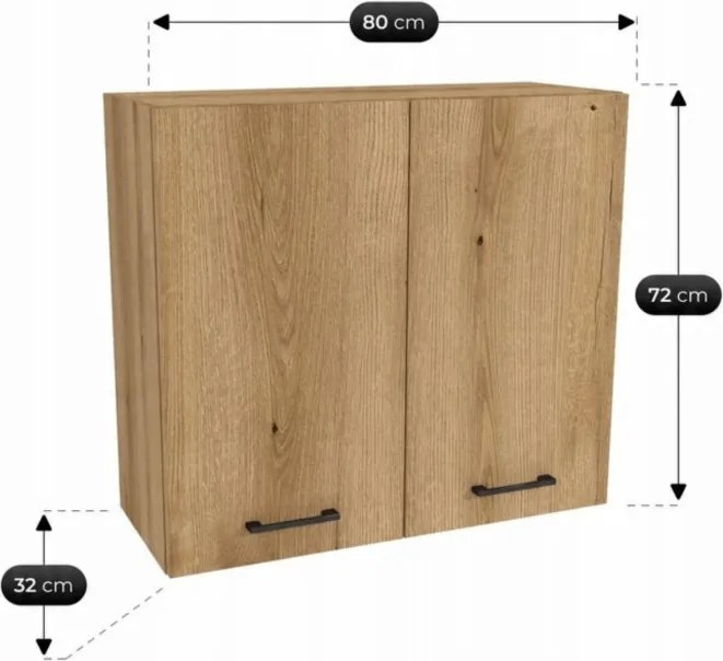 Zestaw Mebli Kuchennych MODERN 170 cm Dąb Evoke Loftowy