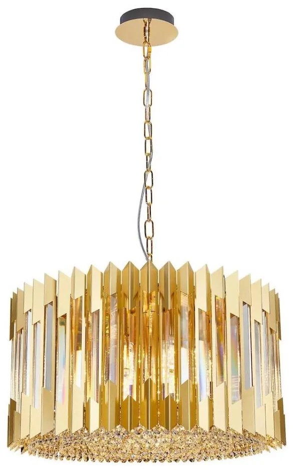 Żyrandol na łańcuchu RITZ 12xE14/40W/230V śr. 54 cm złoty