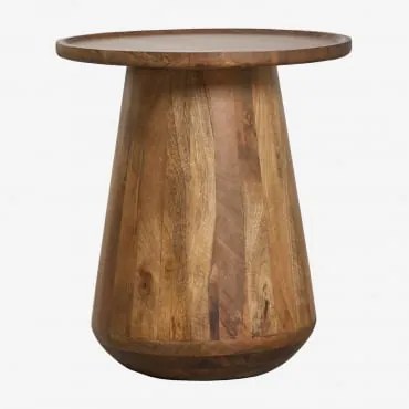 Stolik Nocny Ø50 Cm Z Drewna Mango Naiara Drewno Mango - Sklum