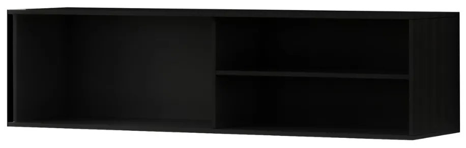 Szafka TV wisząca MEORATI 150x40 cm, czarna/dąb artisan