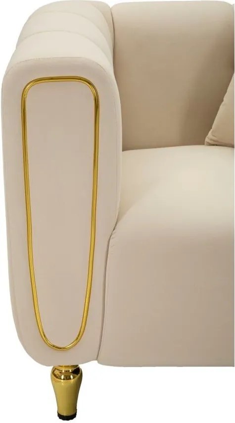 Kremowy aksamitny fotel Alma – Mauro Ferretti
