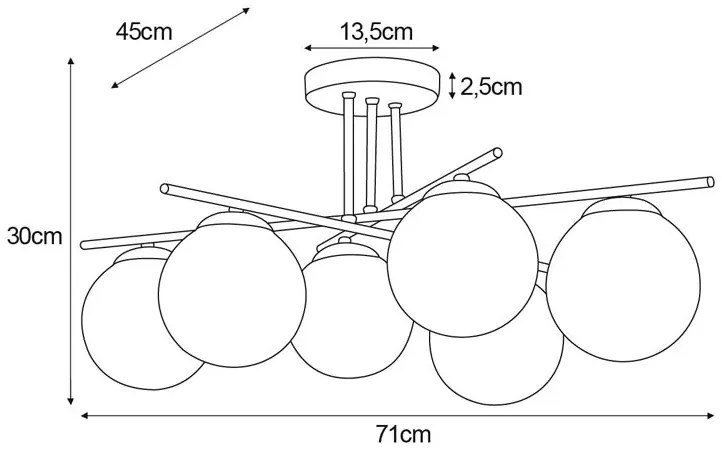 Bursztynowa nowoczesna duża lampa sufitowa - A218-Ekta