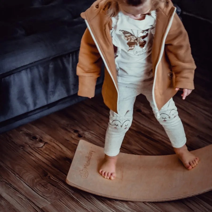 Deska do balansowania 64x30cm dla dzieci drewniany balance board - meowbaby®