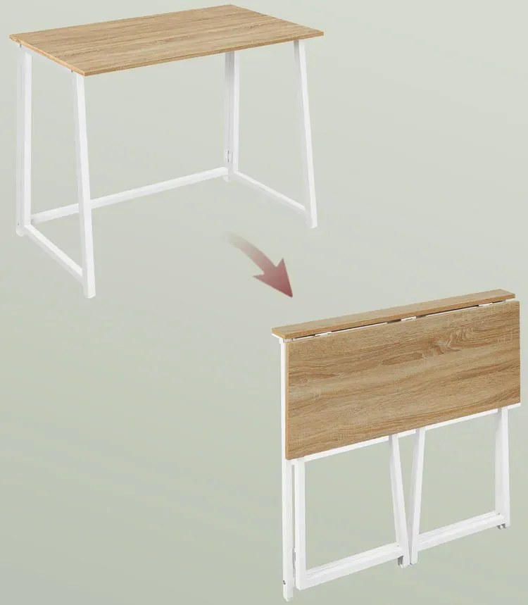 Małe biurko składane dąb sonoma + biały H0-H04