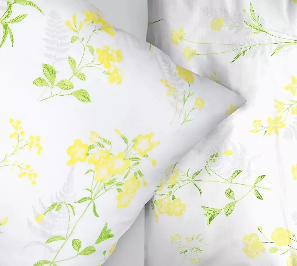 Pościel bawełniana Premium Bielbaw 140x200 Bratki żółta GRENO
