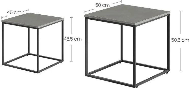 Komplet 2 Betonowych Stolików Kawowych 2W1 D4-E00