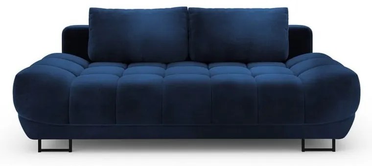 Granatowa 3-osobowa sofa rozkładana z aksamitnym obiciem Windsor &amp; Co Sofas Cirrus