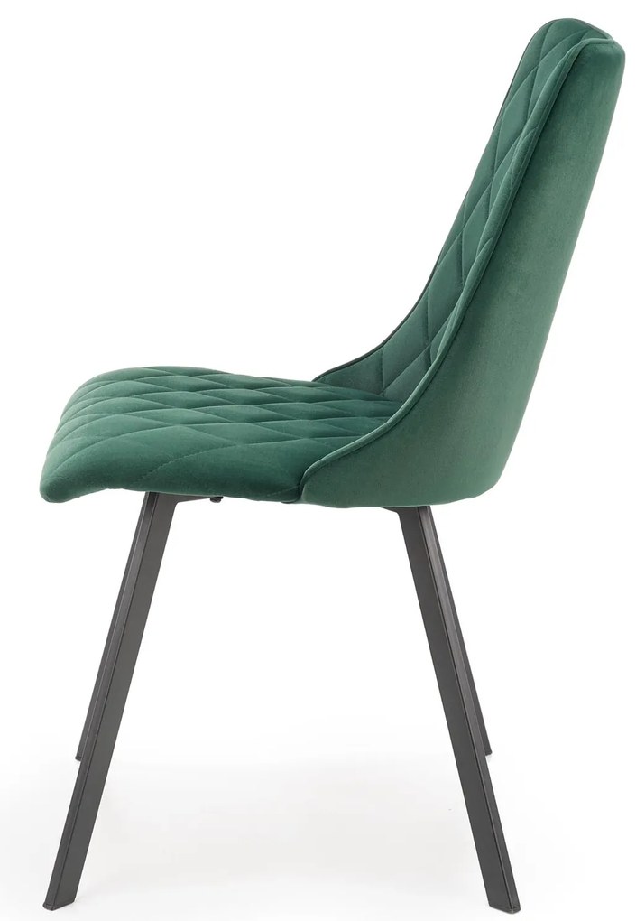 Krzesło ciemny zielony velvet, K450 nowoczesne, loftowe, wygodne, BLUVEL 78