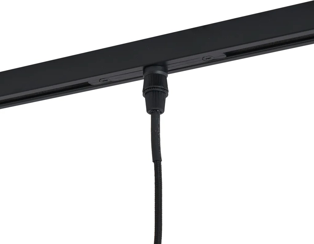 Nowoczesny system szynowy czarny z 3 lampami wiszącymi ciemny brąz 1-fazowy - Slimline Loyce