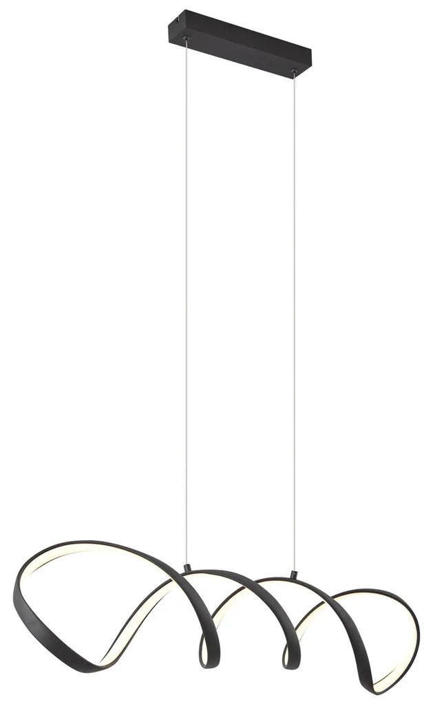 Designerska lampa wisząca czarna 100 cm z LED z 3-stopniową regulacją ściemniania - WokkelDesignerski Oswietlenie wewnetrzne