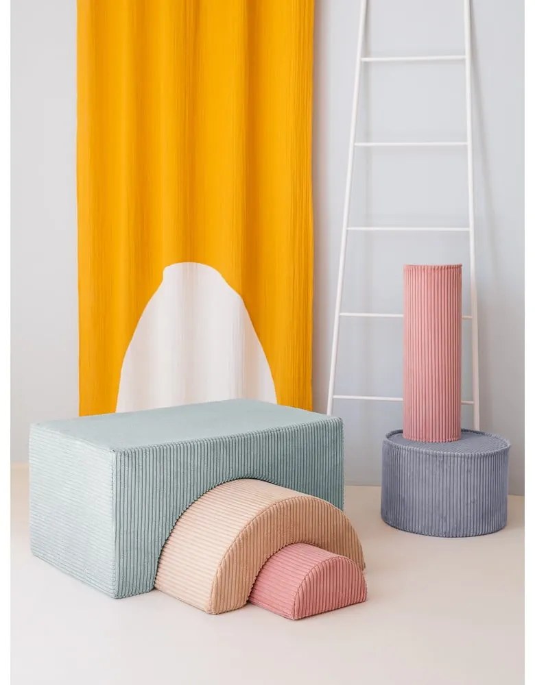 Miętowy sztruksowy piankowy plac zabaw 3 szt. wysokość 37 cm 75x49 cm Rainbow Montessori – Wigiwama