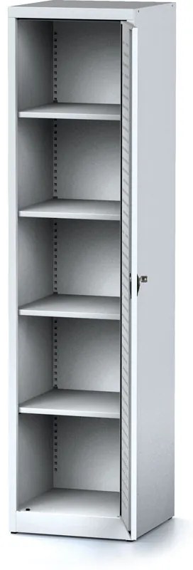 Szafa warsztatowa MECHANIC, 1950 x 490 x 500 mm, 4 półki, szare drzwi