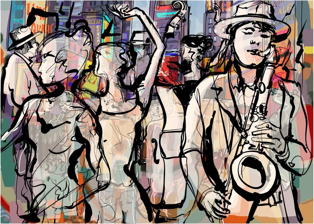 Obraz na szkle - Jazzowa noc (70x50 cm)