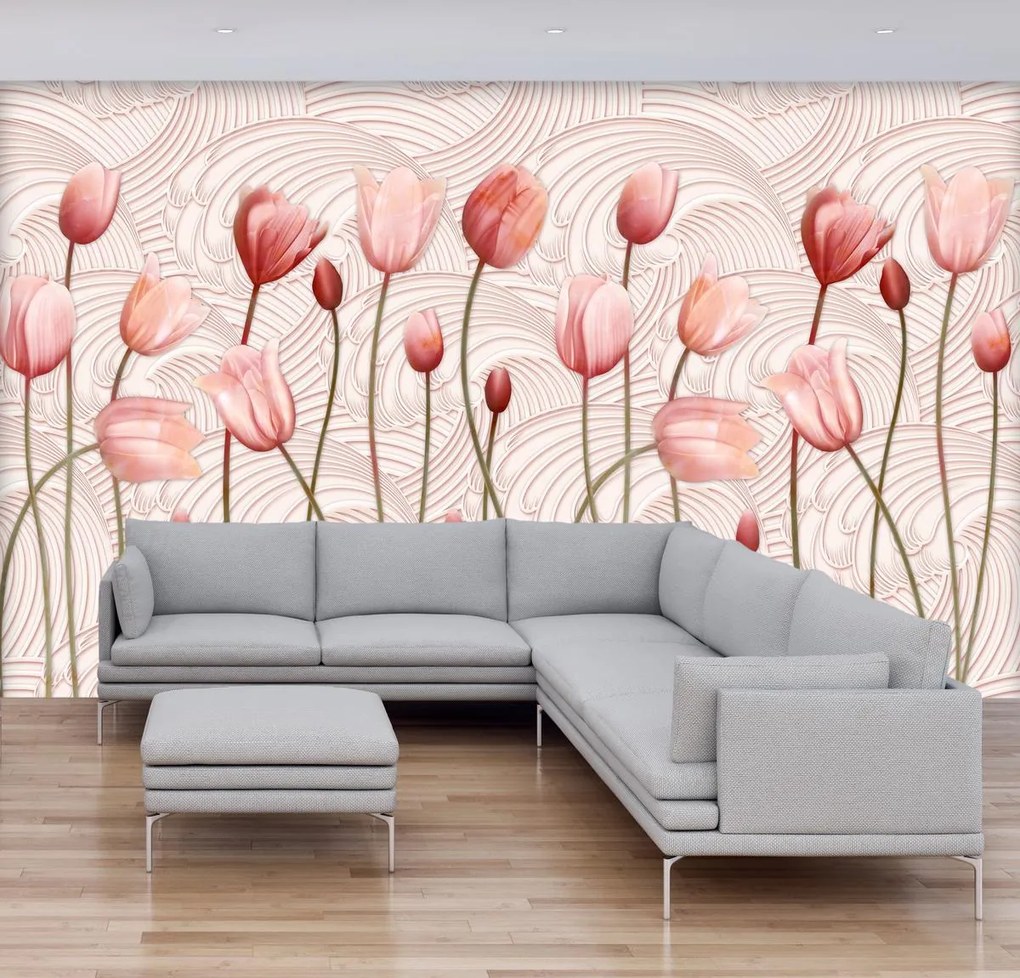 Fototapeta - Różowe tulipany (196x136 cm)