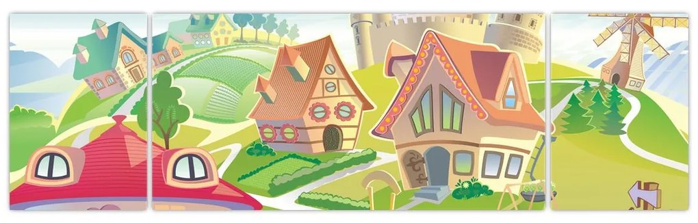 Obraz - Kolorowe miasteczko (170x50 cm)
