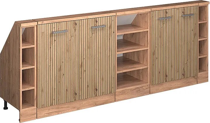 Szafka kuchenna na dach skośny dąb rzemieślniczy 210x46x81.6 r-line